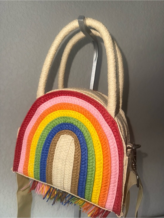 Handbags - Rainbow Fringe Woven Mini Tote Bag-NWOT!! 🌈⛱️